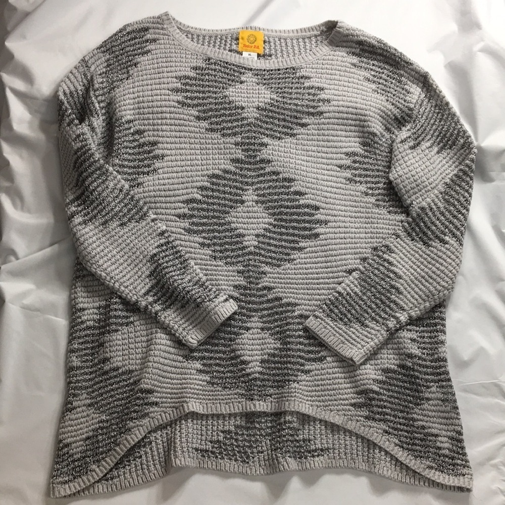 Ruby Rd Women’s Gray and Silver Glitter Sweater Size XL Like-NEW Condition